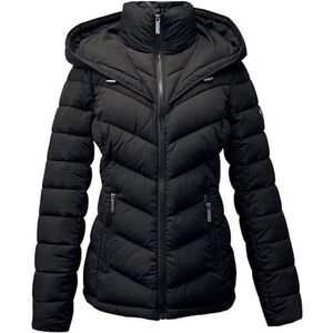 MICHAEL Michael Kors Hooded Packable Down Puffer Jacket Coat Zip Front Black S